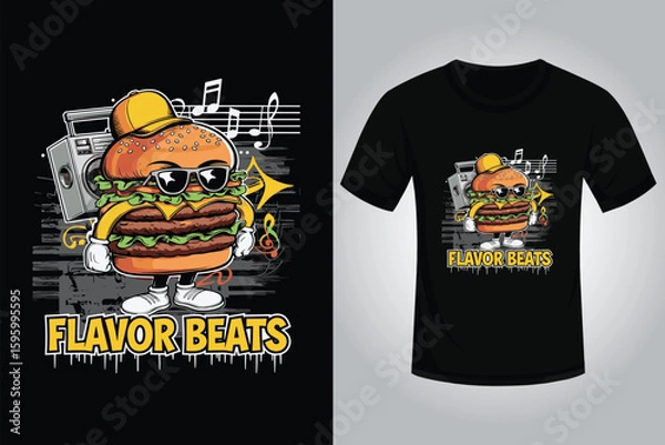 Fototapeta streetwear t-shirt Design with Burgar