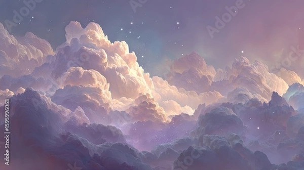 Fototapeta Pastel Pixelated Cloudscape Sunset