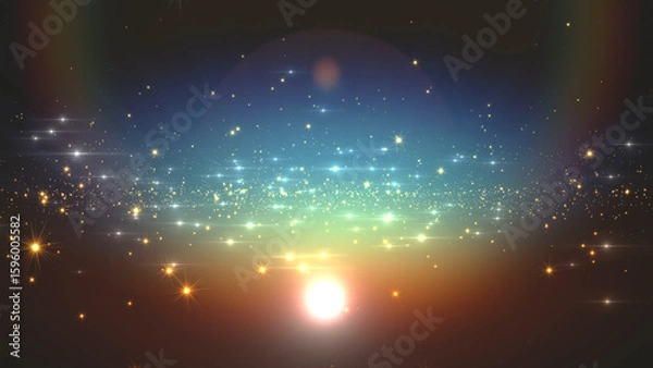 Obraz Abstract space background made of glowing particles