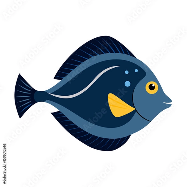 Obraz John Dory  fish vector illustration perfect for posters, icon, t-shirts, cards, wall art prints and ai design.