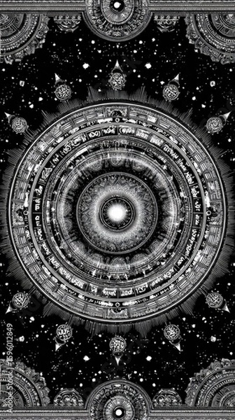 Obraz Intricate Black And White Mandala Design