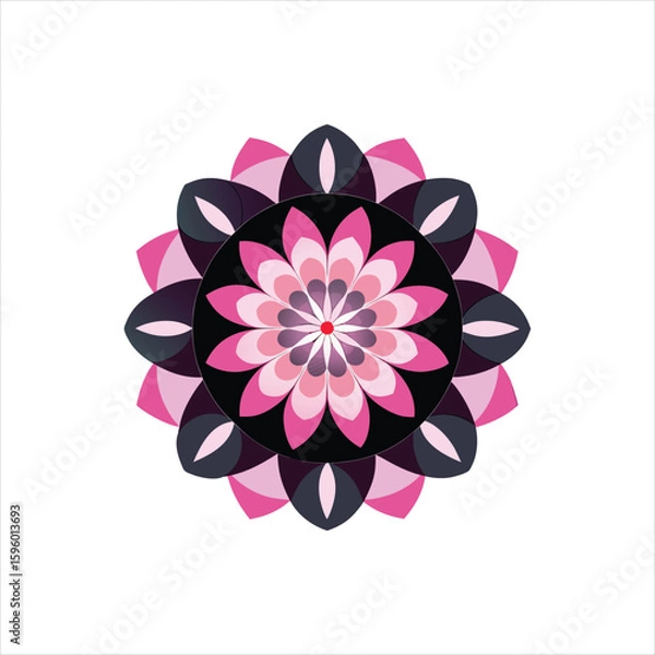 Obraz Abstract vector illustration of a floral nature design featuring colorful blossoms, petals, and leaves, perfect for spring decoration or summer art patterns