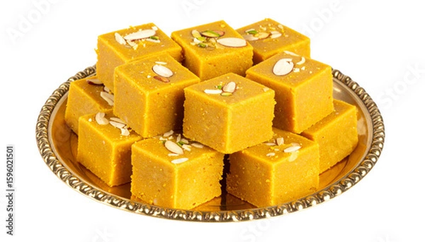 Fototapeta Special sohan halwa isolated on transparent background. Png