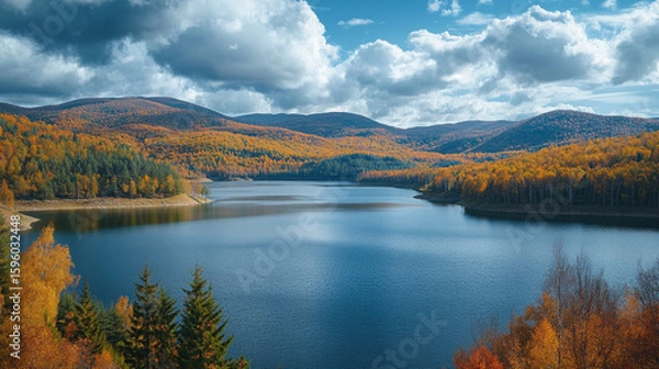 Fototapeta lake in autumn