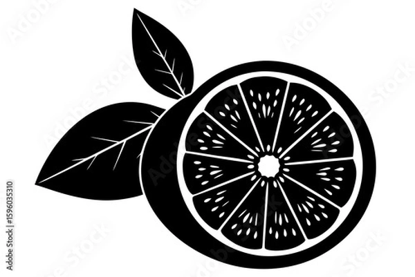 Obraz Vector art of silhouette of lemon