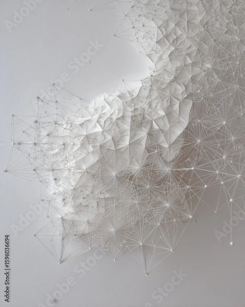 Fototapeta Abstract Geometric Pattern With White And Light Grey Colors
