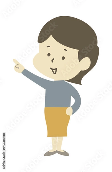 Obraz 指さしする女性