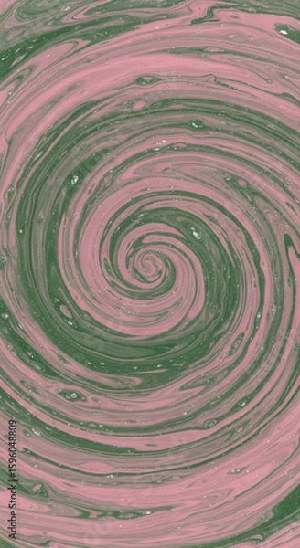 Fototapeta Serene Swirl Gentle Rose and Olive Green Vortex - A Calming Abstract Background Texture