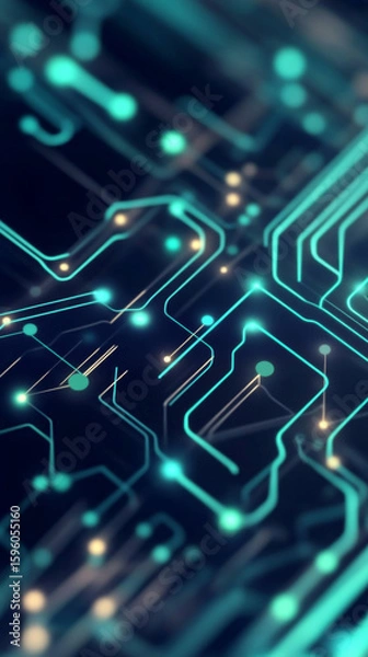 Fototapeta Abstract digital background featuring interconnected dots and lines