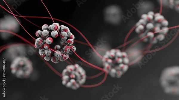Fototapeta Swarming Nanobots Creating Intricate Silver Patterns