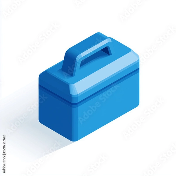 Fototapeta blue plastic box isolated