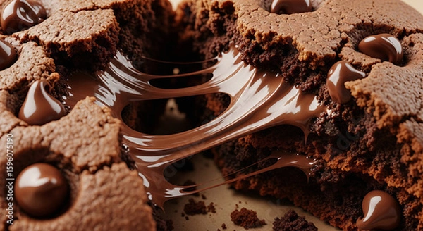 Fototapeta Delicious Melting Chocolate Chip Cookie for National Chocolate Chip Cookie Day