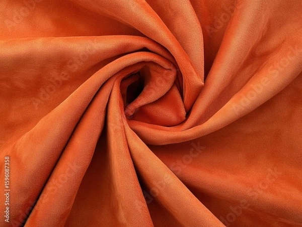 Fototapeta Luxurious Velvet Fabric: Exploring the Rich Texture and Versatile Applications of Burnt Orange Velvet