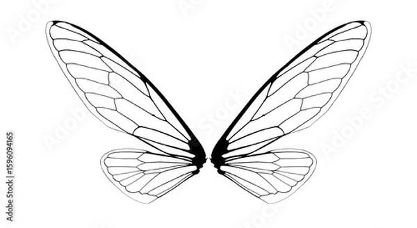Fototapeta cicada wings on white background,isolated