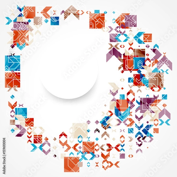 Fototapeta Abstract color background with decorative geometric elements