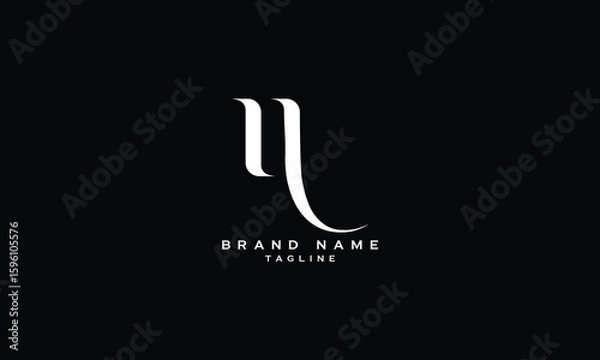 Obraz UY, YU, UL, LU, Abstract initial monogram letter alphabet logo design