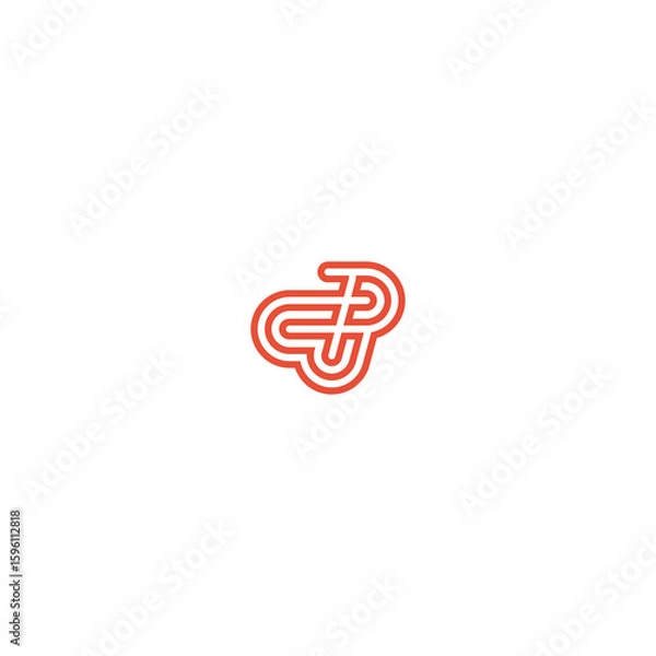 Obraz Initials Letter WP Logo