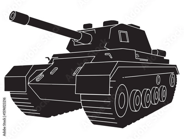 Obraz MILITARY TANK SILHOUETTE