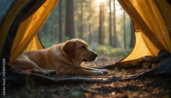 Obraz dog in a tent