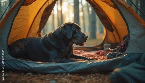 Obraz dog in a tent