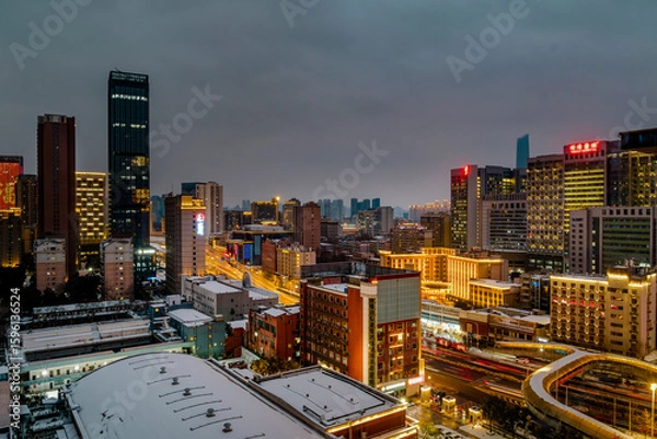 Obraz downtown chicago at night