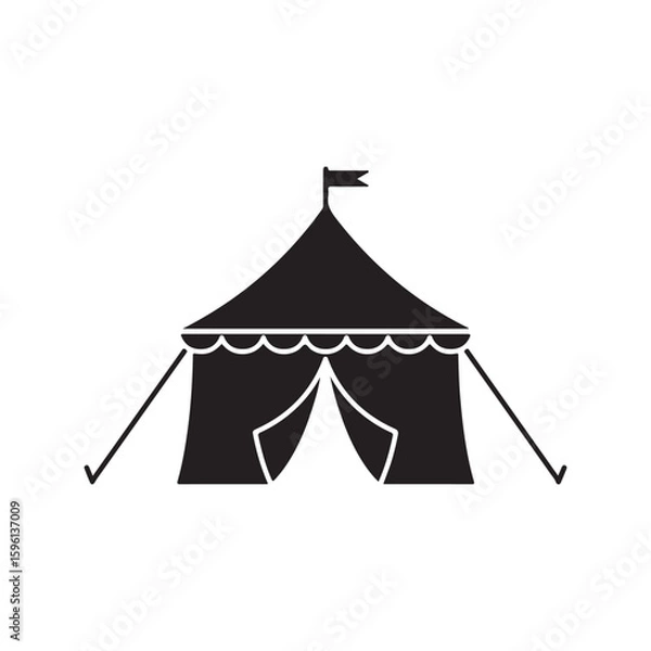 Fototapeta Circus Tent flat vector icon. Simple solid symbol isolated on white background