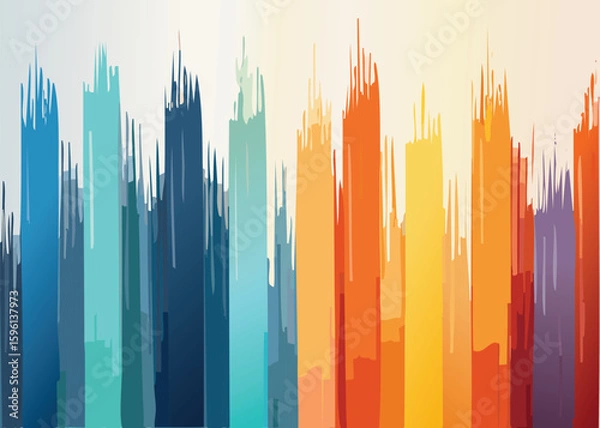 Fototapeta Abstract Watercolor jagged stripes  Wall printed background