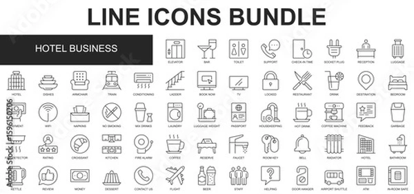 Obraz Hotel Business Icons Bundle vector collection