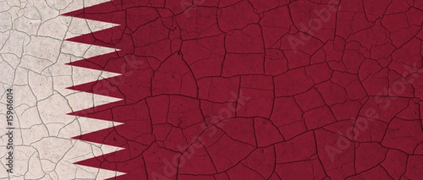 Obraz Qatar flag cracked down