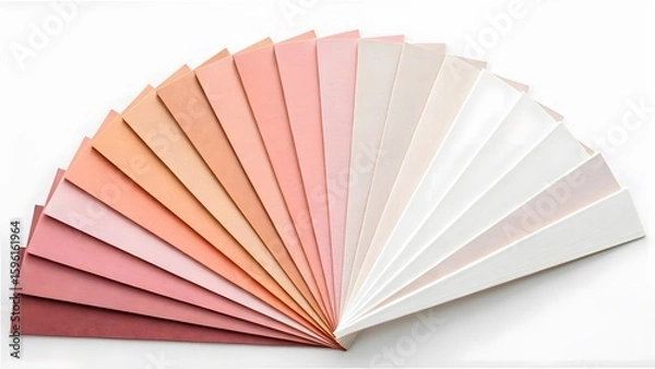 Fototapeta Blush Pink and Neutral Color Swatch Fan – Gradient Paper Samples

