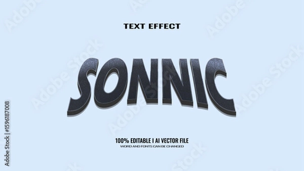 Fototapeta 3D Text Effect sonnic, editable text