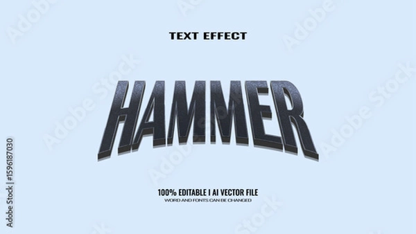 Fototapeta 3D Text Effect hammer, editable text