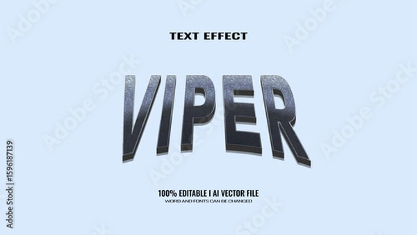 Fototapeta 3D Text Effect viper, editable text