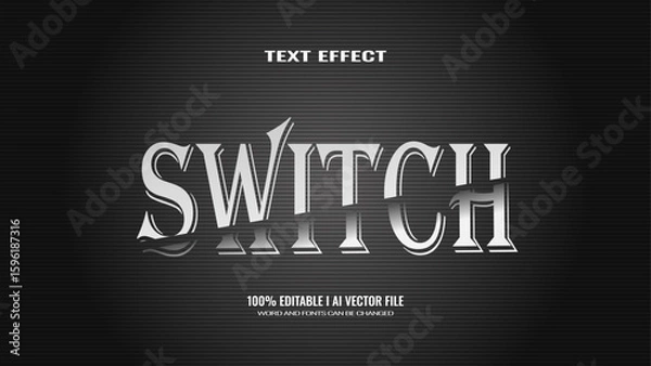 Fototapeta 3D Text Effect switch, editable text
