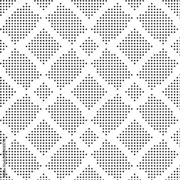 Fototapeta Abstract texture for fabric print, card, table cloth, furniture, banner, cover, invitation, decoration, wrapping.Seamless repeating pattern. Black and white color.Carpet pattern texture.
