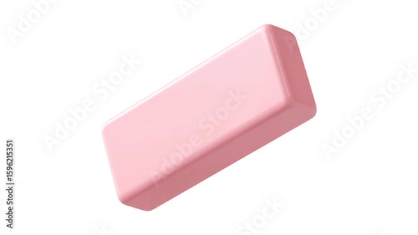 Fototapeta Glossy Pink Rectangle Floating in Air isolated On Transparent Png Background.