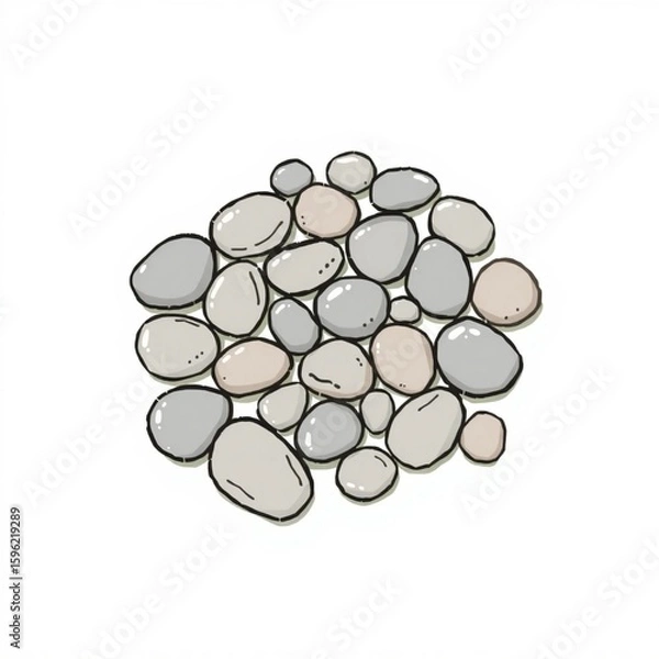 Fototapeta Doodles Elements - 8.Pebbles and small rock cluster