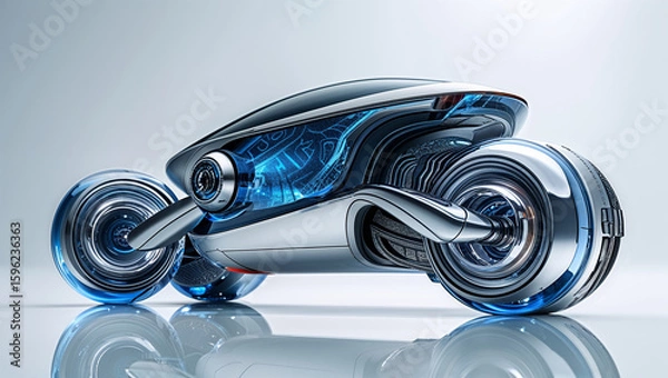 Obraz A1 Zukünftige Motorräder von KI -AI gefahren werden