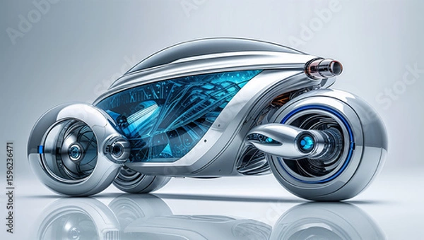 Obraz A1 Zukünftige Motorräder von KI -AI gefahren werden