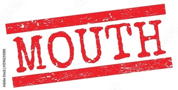 Fototapeta MOUTH text on red lines stamp sign.