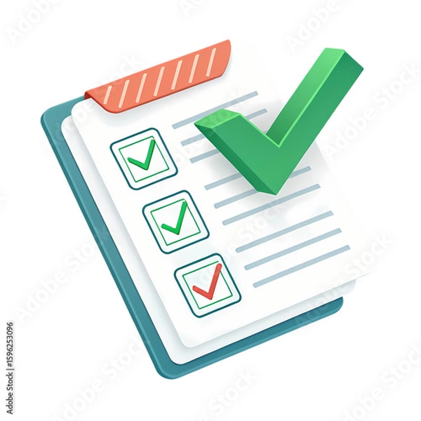 Fototapeta Checklist Completion A Visual Representation of Task Accomplishment