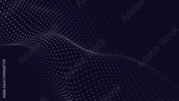 Fototapeta Abstract digital wave of particles. Futuristic point wave. Technology background vector. Vector illustration	