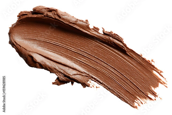 Fototapeta Luxurious brown lipstick swatch with creamy texture on a stark black background