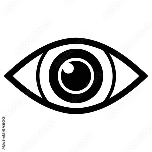 Obraz Beautiful black eye icon on white background.