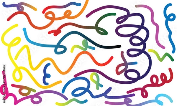 Fototapeta Lines gradient abstract set