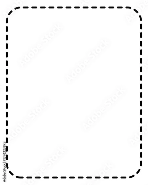 Fototapeta Vertical dashed frame with rounded corners