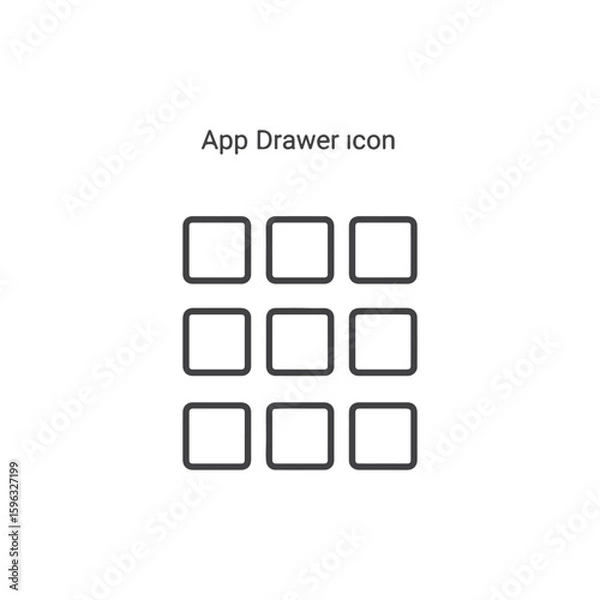 Fototapeta Vector art of app drawer icon with nine squares in a grid