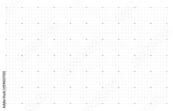Fototapeta light gray dotted graph paper template with wider spacing, designed for design sketches or notes	