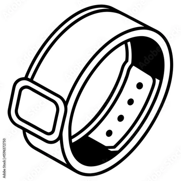 Fototapeta Fitness tracker line art vector illustration  