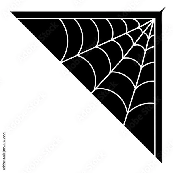 Fototapeta cobweb corner line art vector illustration  